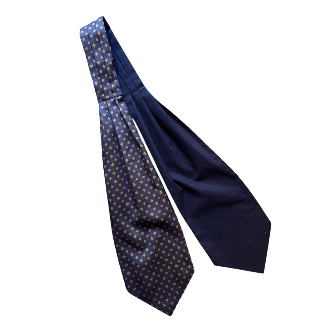 Regent - Silk/Cotton Cravat - Geometric - Navy - Regent Tailoring Salisbury