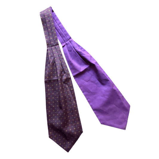 Regent - Silk/Cotton Cravat - Geometric - Purple - Regent Tailoring Salisbury