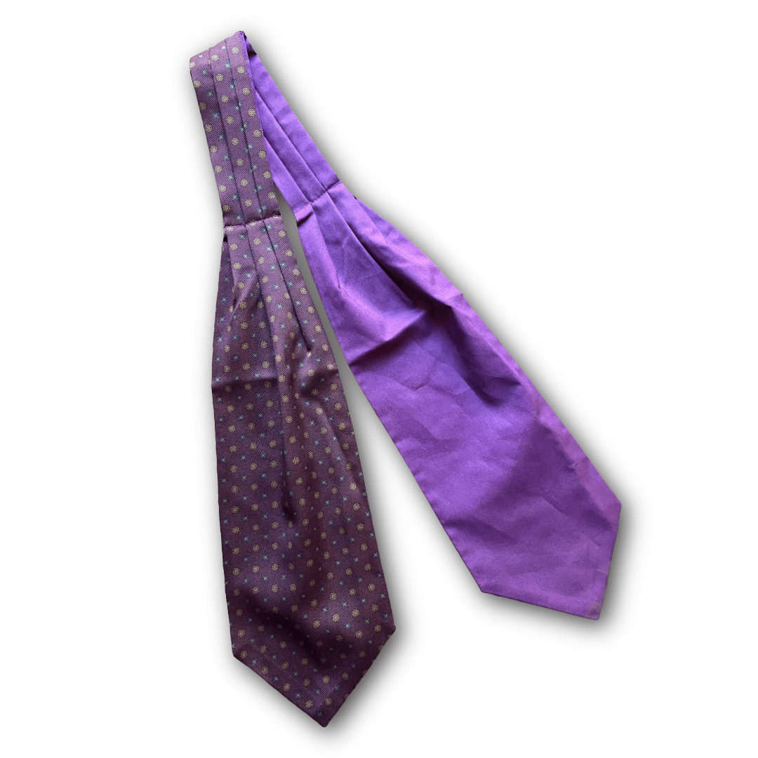 Regent - Silk/Cotton Cravat - Geometric - Purple - Regent TailoringRegent