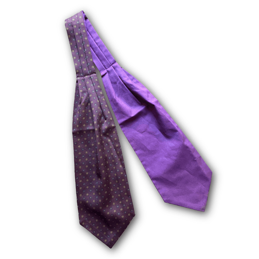 Regent - Silk/Cotton Cravat - Geometric - Purple - Regent TailoringRegent
