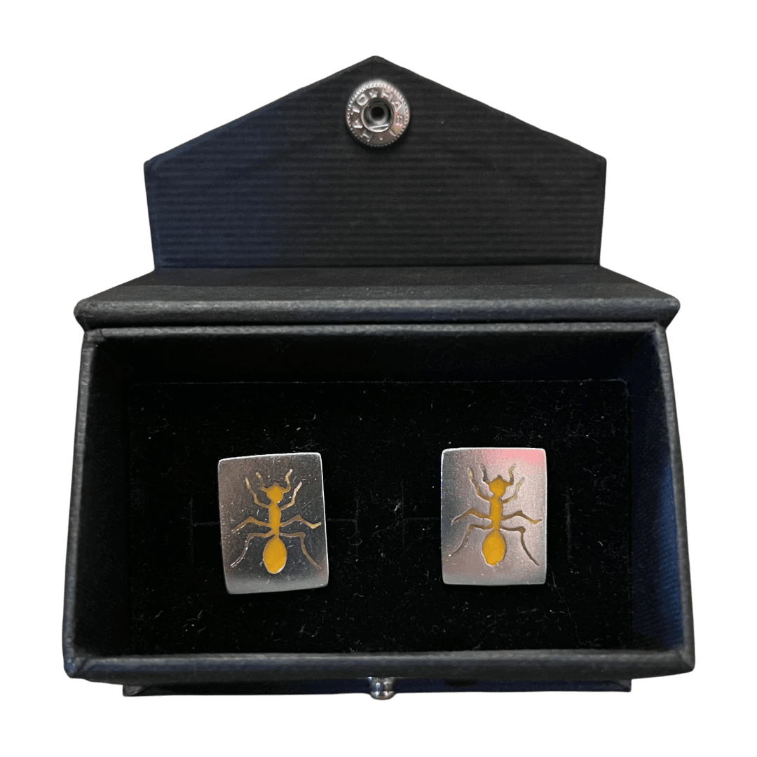 Regent Sterling Silver Cufflinks - Amber Ants - Regent Tailoring Salisbury