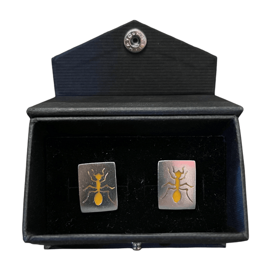Regent Sterling Silver Cufflinks - Amber Ants - Regent Tailoring Salisbury