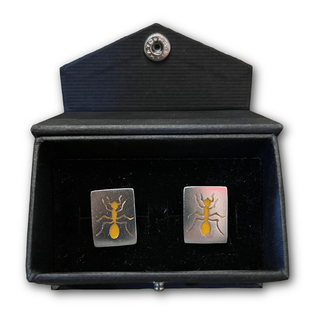 Regent Sterling Silver Cufflinks - Amber Ants - Regent TailoringRegent