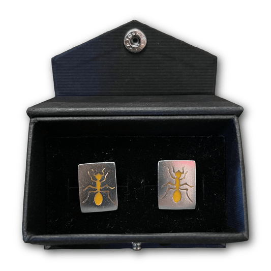 Regent Sterling Silver Cufflinks - Amber Ants - Regent TailoringRegent
