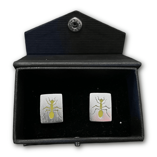 Regent Sterling Silver Cufflinks - Yellow Ants - Regent TailoringRegent