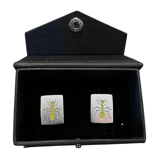 Regent Sterling Silver Cufflinks - Yellow Ants - Regent Tailoring Salisbury