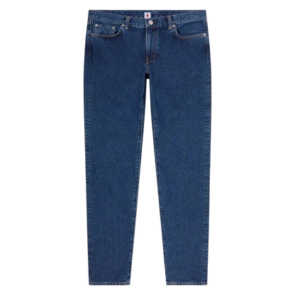 Regent Tailoring EDWIN regular tapered jeans in blue mid used 12.5oz Japanese denim with a zip fly.