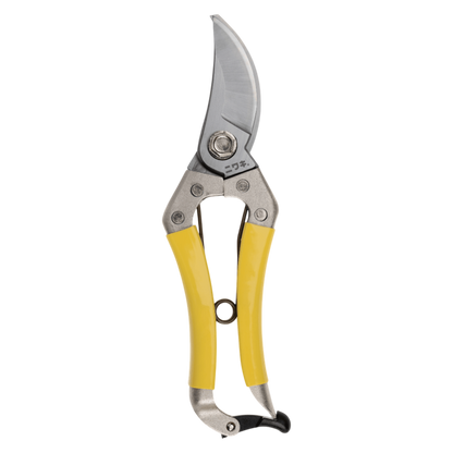 Regent Tailoring Niwaki Daikiba secateurs with yellow handles and sharp SLD carbon steel blades for garden pruning