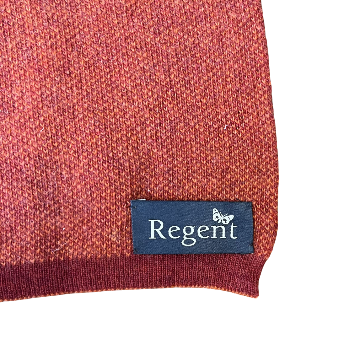 Regent Tailoring 100% wool scarf in multi-coloured block stripes with a branded fabric label