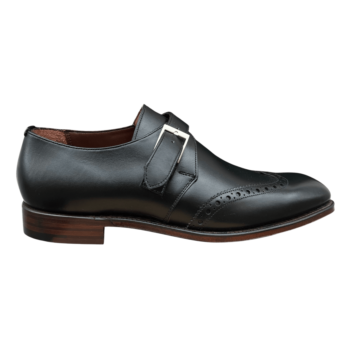 Regent - 'The Monk' Monk Strap Shoes - Black Calf Leather - Regent Tailoring Salisbury