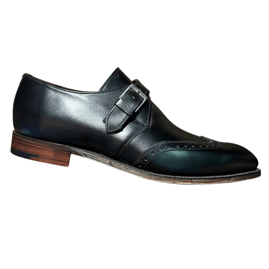 Regent - 'The Monk' Monk Strap Shoes - Black Calf Leather - made in England. - Regent Tailoring Salisbury