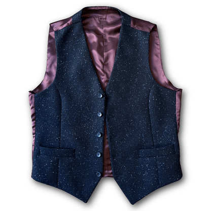 Regent - Thistle Waistcoat – Navy Fleck Tweed - Regent Tailoring Salisbury