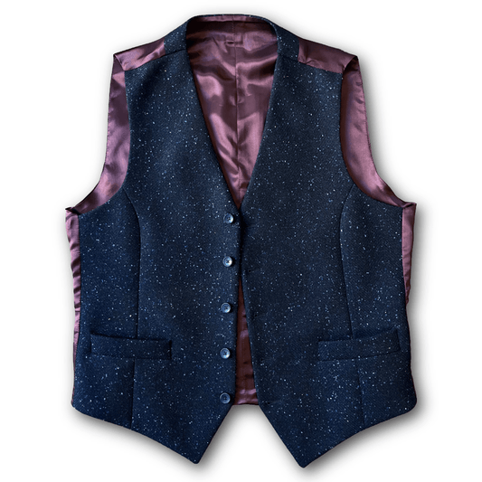Regent - Thistle Waistcoat – Navy Fleck Tweed - Regent Tailoring Salisbury