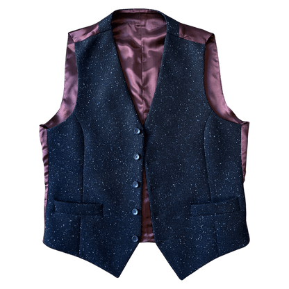 Regent - Thistle Waistcoat – Navy Fleck Tweed - Regent Tailoring Salisbury