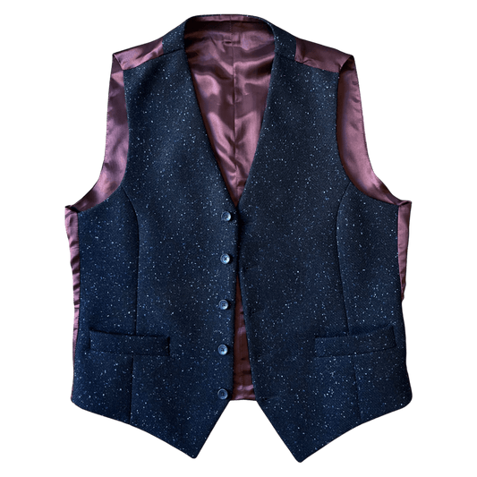 Regent - Thistle Waistcoat – Navy Fleck Tweed - Regent Tailoring Salisbury