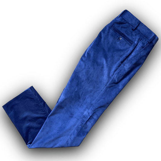 Regent - 'Tony' Trousers - Egyptian Blue Pin Corduroy - Regent Tailoring Salisbury