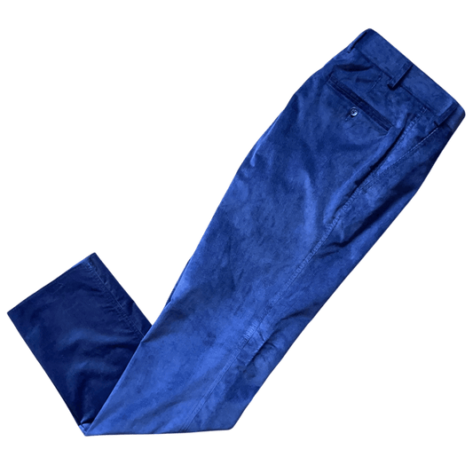 Regent - 'Tony' Trousers - Egyptian Blue Pin Corduroy - Regent Tailoring Salisbury