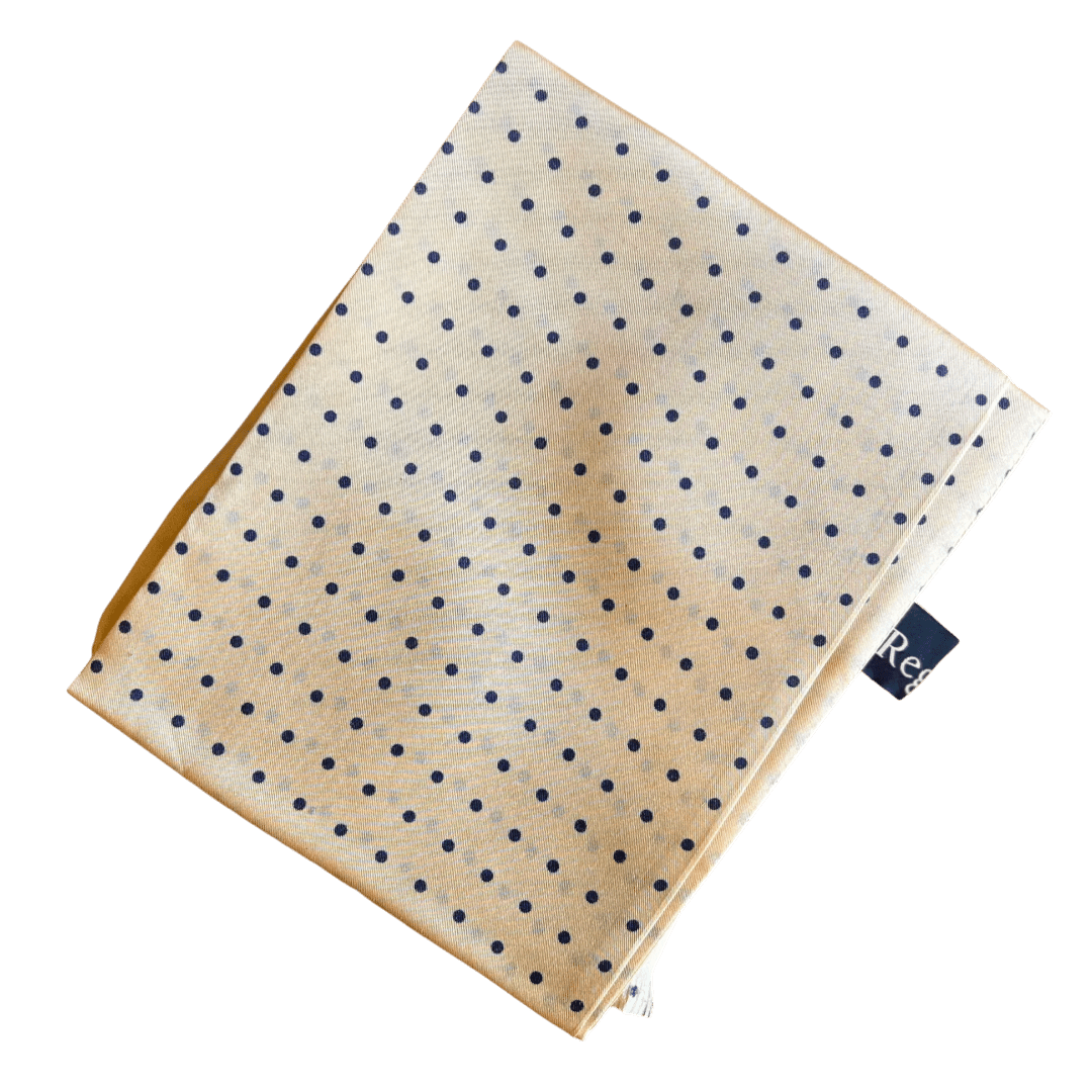 Regent - Tootal Scarf - Cream with Navy dots - Regent Tailoring Salisbury