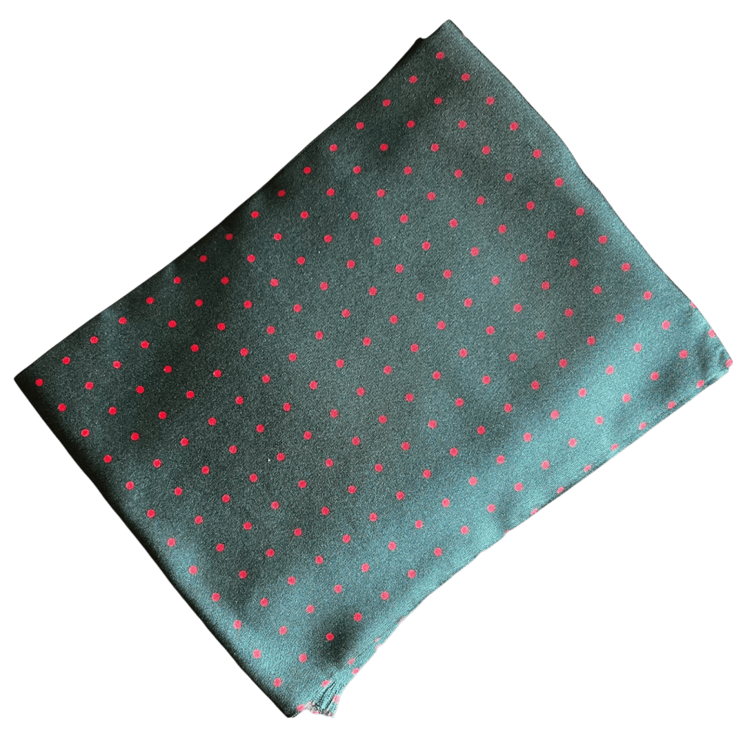 Regent - Tootal Scarf - Green with Red dots - Regent Tailoring Salisbury