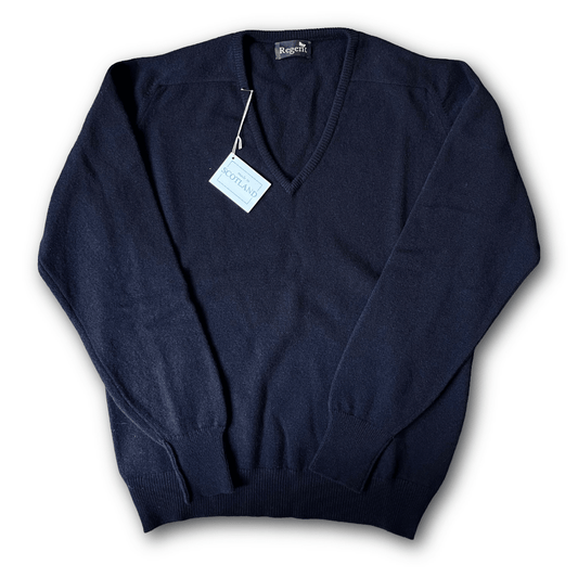 Regent - V Neck Jumper - Geelong - Navy - Regent Tailoring Salisbury