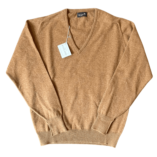 Regent - V Neck Jumper - Geelong Wool - Savannah - Regent Tailoring Salisbury