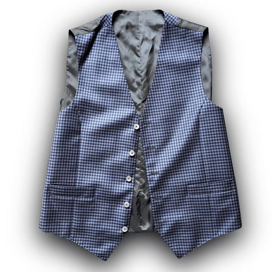 Regent - Waistcoat - Lamond - Blue Small Check - Regent Tailoring Salisbury
