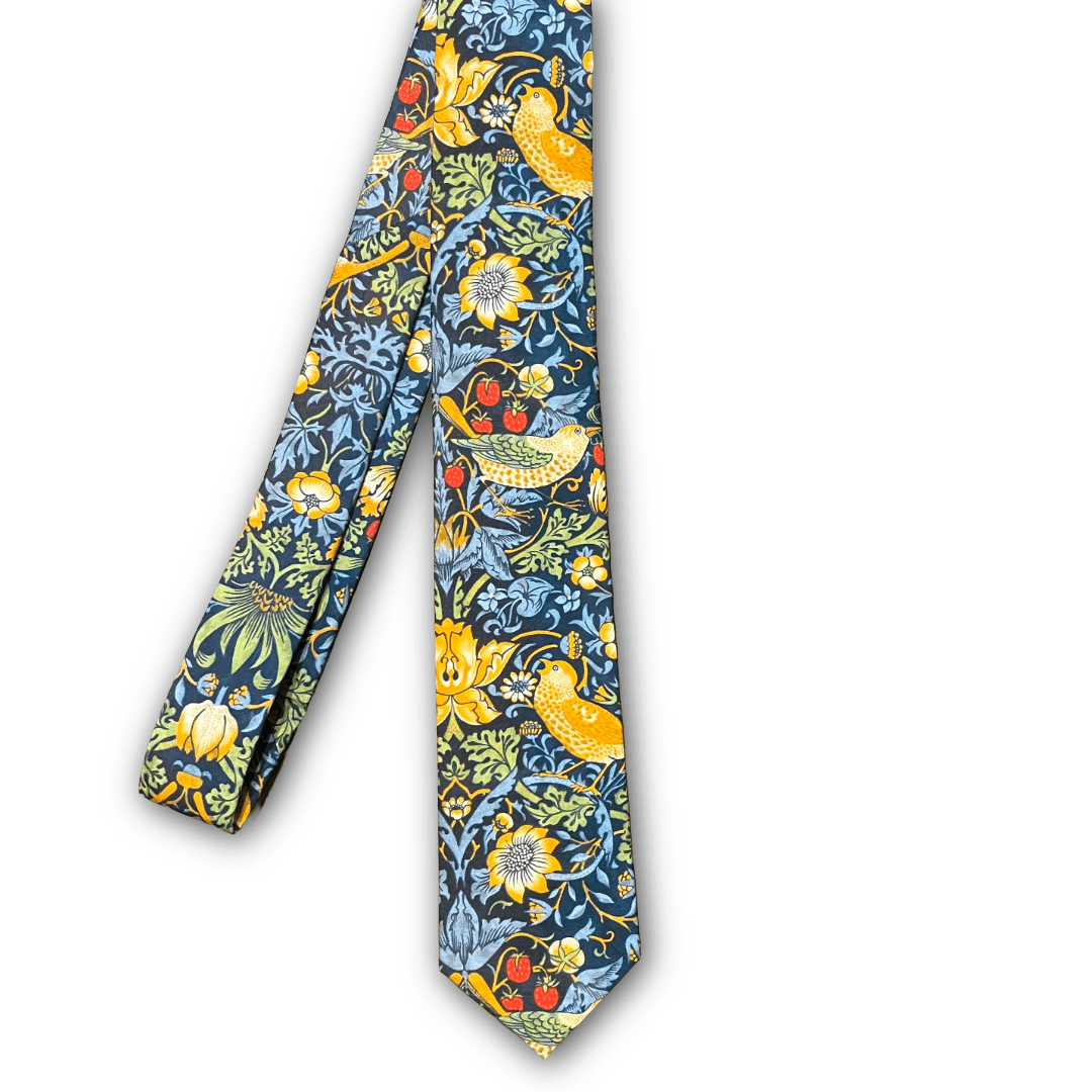 Regent - William Morris - 100% Cotton - 'Strawberry Thief' Print - Dark Navy - Regent Tailoring Salisbury