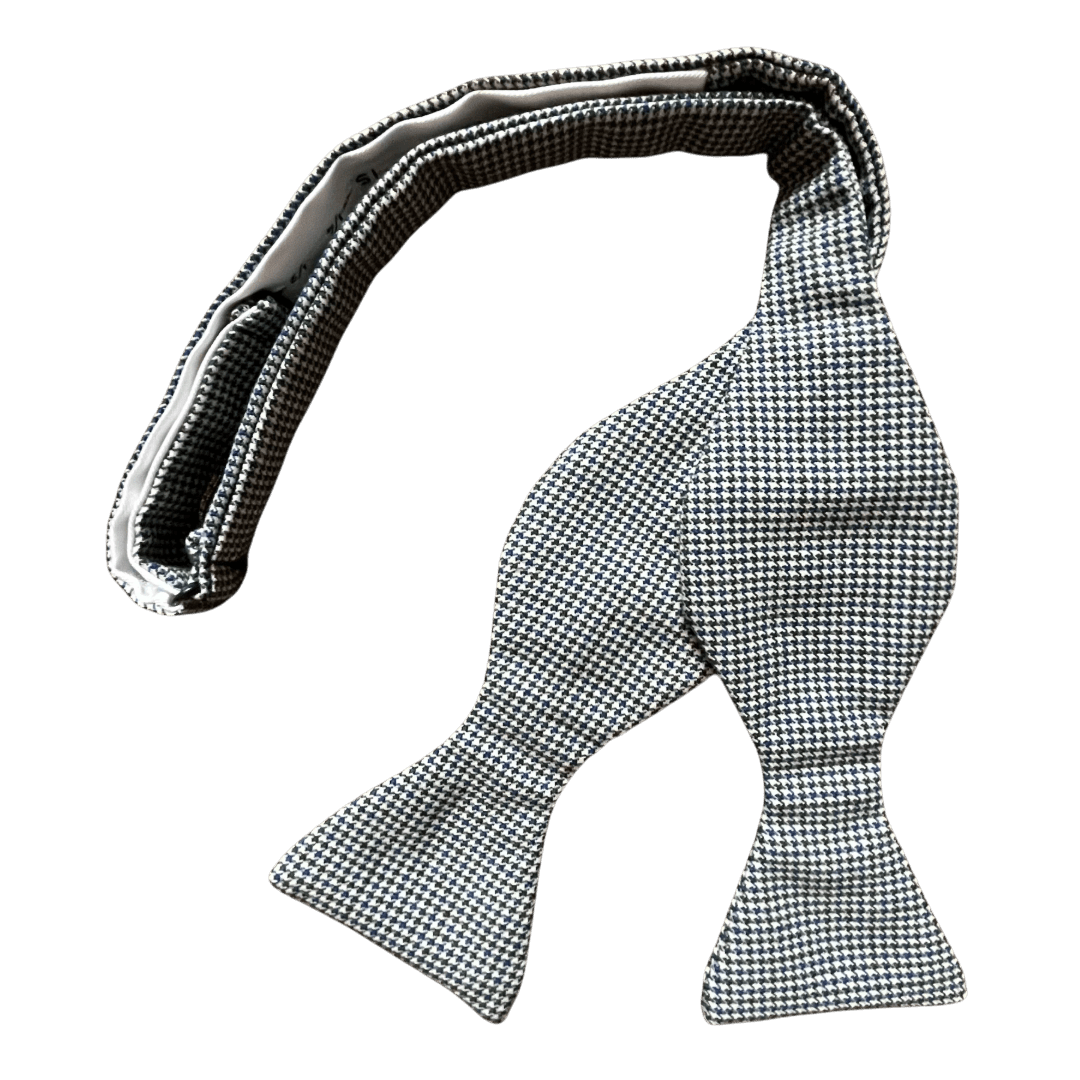 Regent - Wool Bow Tie - Dogtooth - Blue/Green/Cream - Regent Tailoring Salisbury