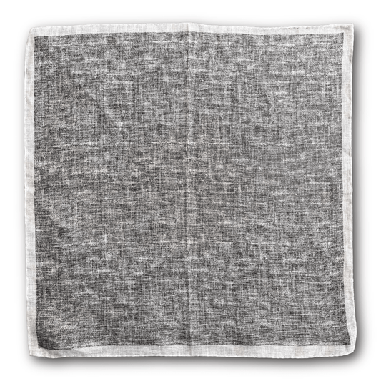 Regent - Wool Pocket Square - Grey/White Trim - Regent TailoringRegent
