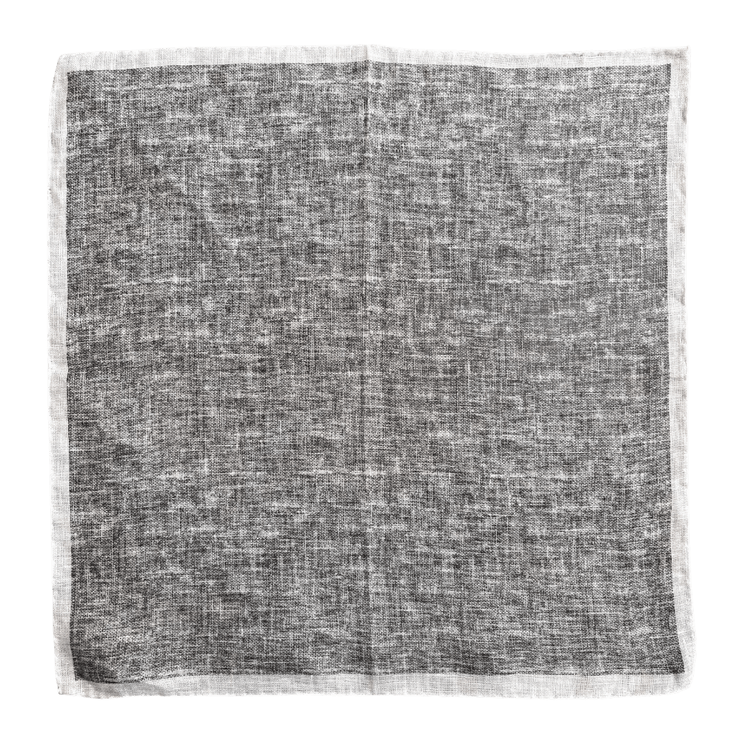 Regent - Wool Pocket Square - Grey/White Trim - Regent Tailoring Salisbury