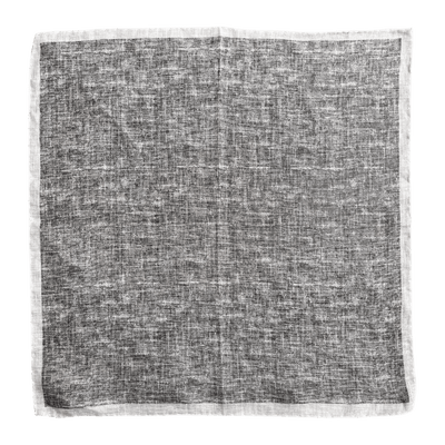 Regent - Wool Pocket Square - Grey/White Trim