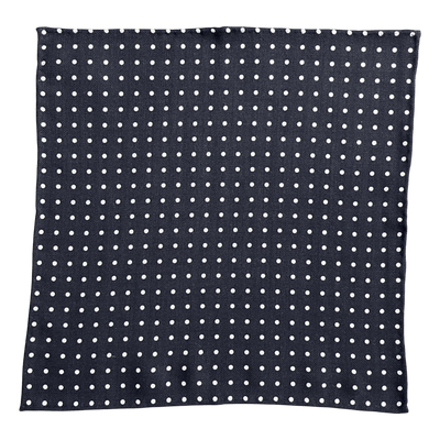 Regent - Wool Pocket Square - Navy/White Spot