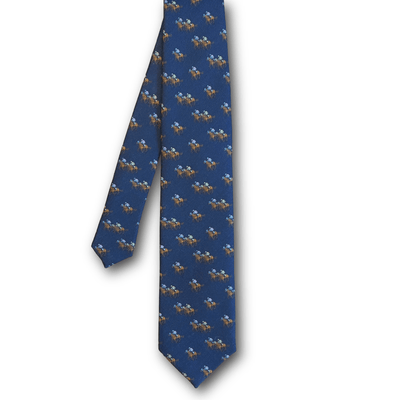 Regent - Wool Tie - Navy with Jockeys