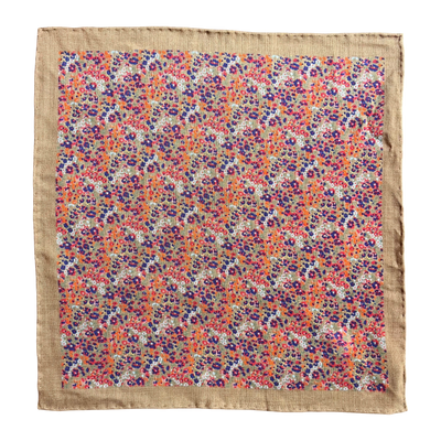 Regent - Wool/Silk Pocket Square - Pink/Blue Floral