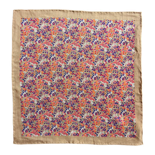 Regent - Wool/Silk Pocket Square - Pink/Blue Floral - Regent Tailoring Salisbury