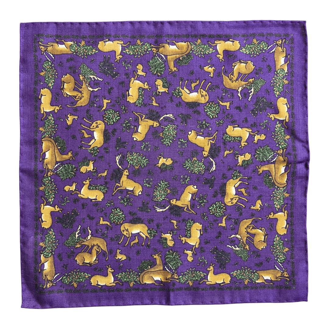 Regent - Wool/Silk Pocket Square - Purple Deer - Regent Tailoring Salisbury
