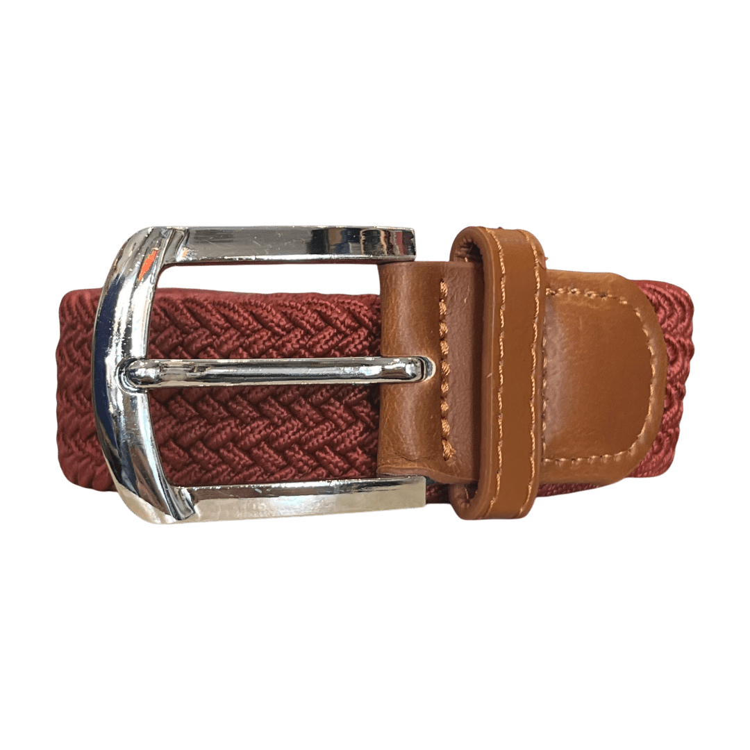 Regent - Woven Elastic Belt - Burgundy - Regent Tailoring Salisbury