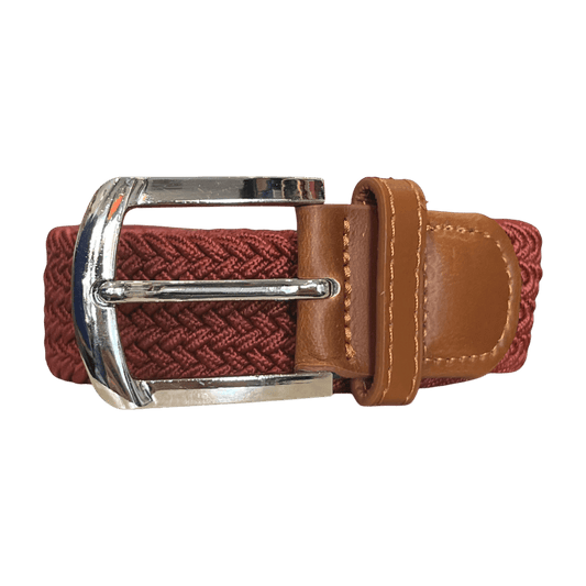 Regent - Woven Elastic Belt - Burgundy - Regent Tailoring Salisbury
