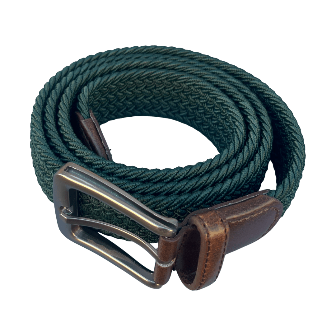 Regent - Woven Elastic Belt - Forest Green - Regent Tailoring Salisbury
