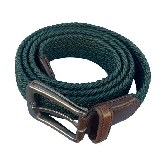Regent - Woven Elastic Belt - Forest Green - Regent Tailoring Salisbury