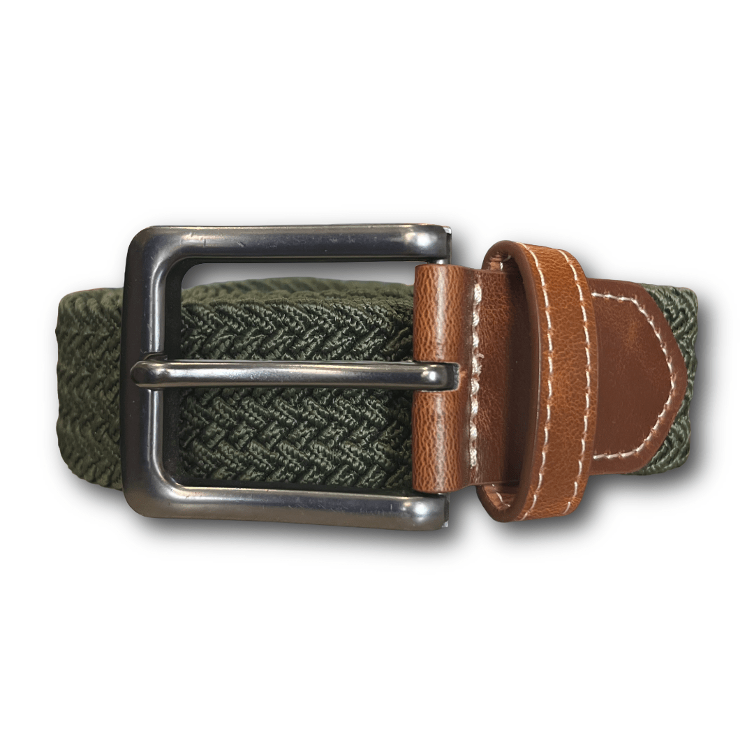 Regent - Woven Elastic Belt - Moss Green - Regent TailoringRegent