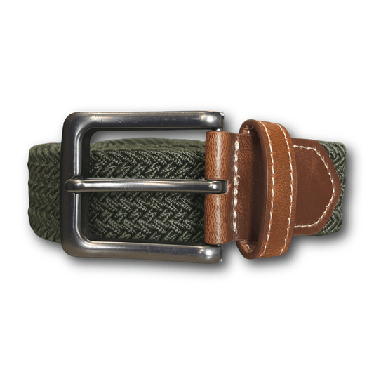 Regent - Woven Elastic Belt - Moss Green - Regent TailoringRegent