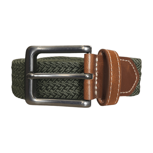 Regent - Woven Elastic Belt - Moss Green - Regent Tailoring Salisbury