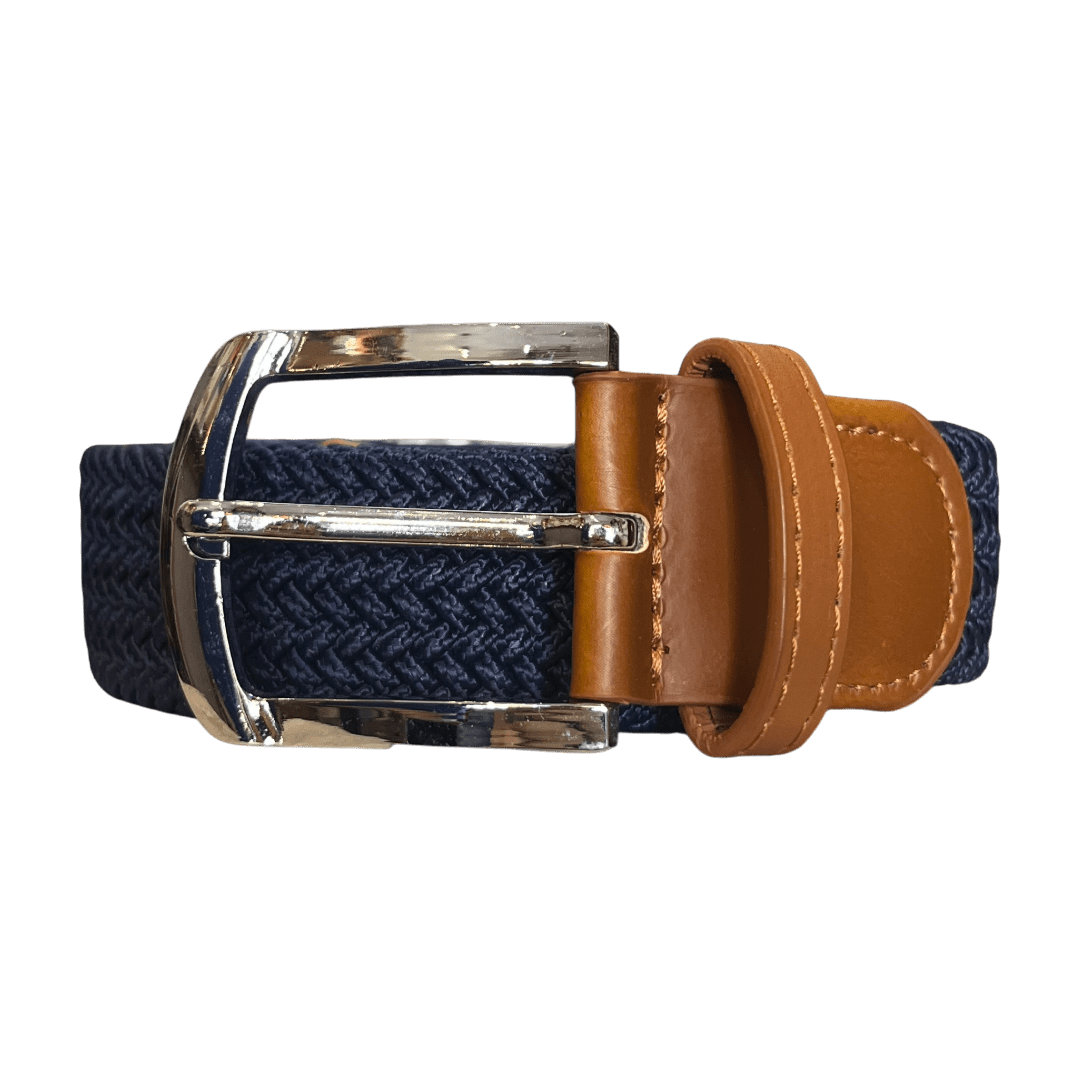 Regent - Woven Elastic Belt - Navy - Regent Tailoring Salisbury