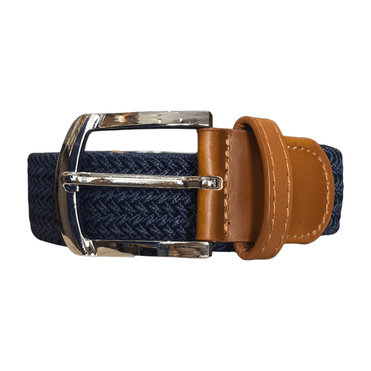 Regent - Woven Elastic Belt - Navy - Regent Tailoring Salisbury
