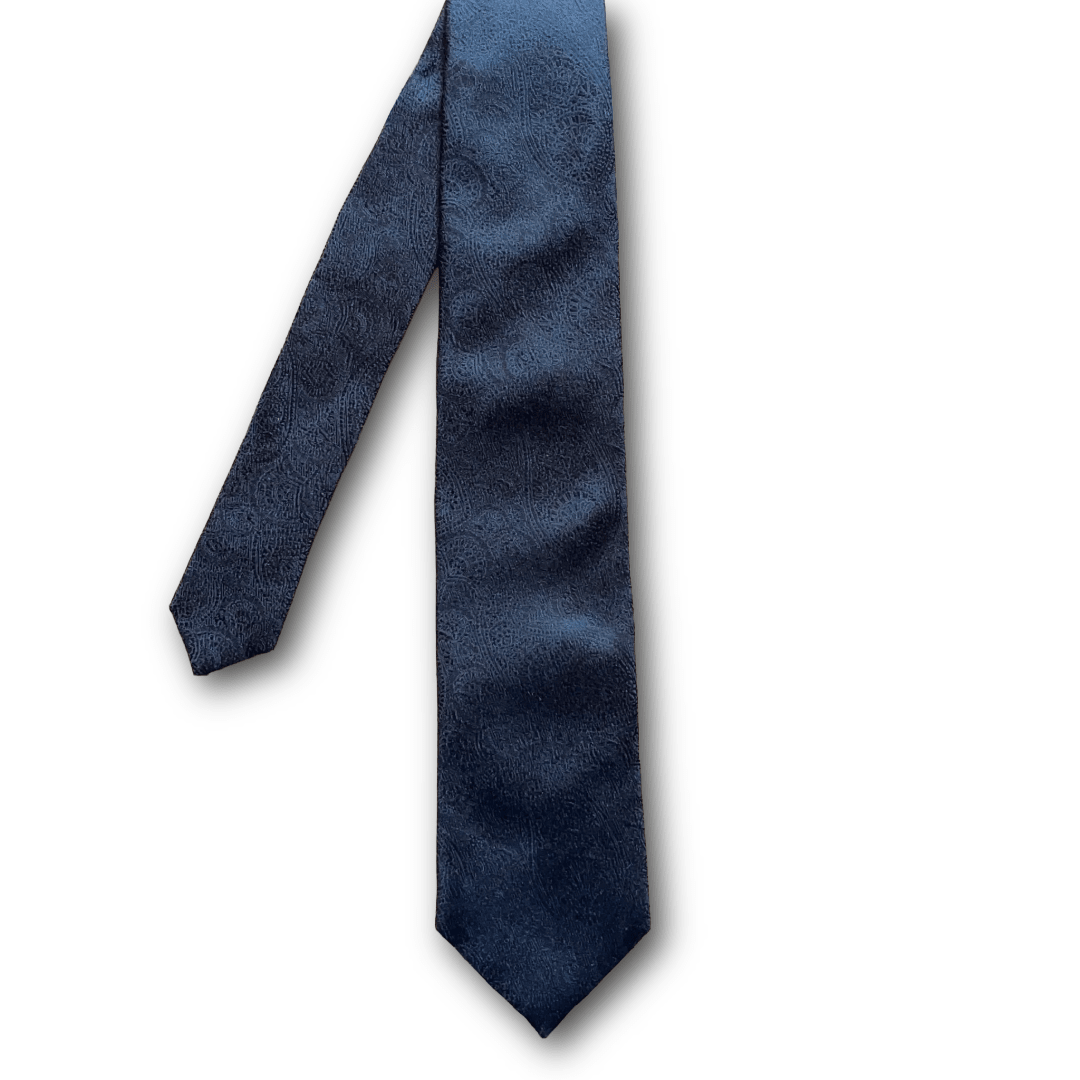 Regent - Woven Silk Tie - Black Paisley - Regent TailoringRegent