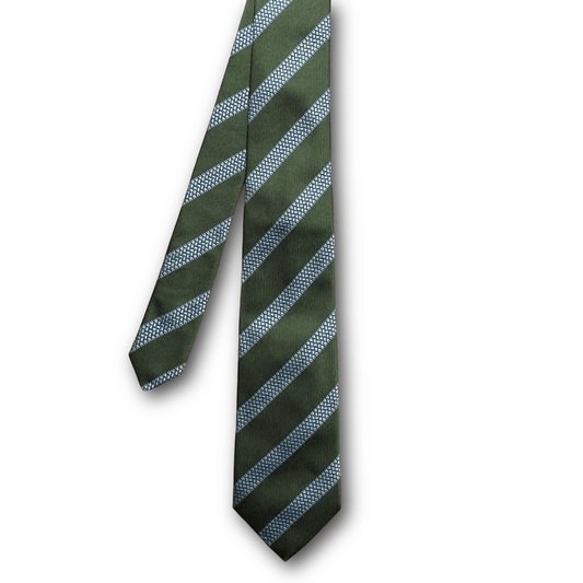 Regent - Woven Silk Tie - Lawn Green with Motorbike Tread - Regent Tailoring Salisbury