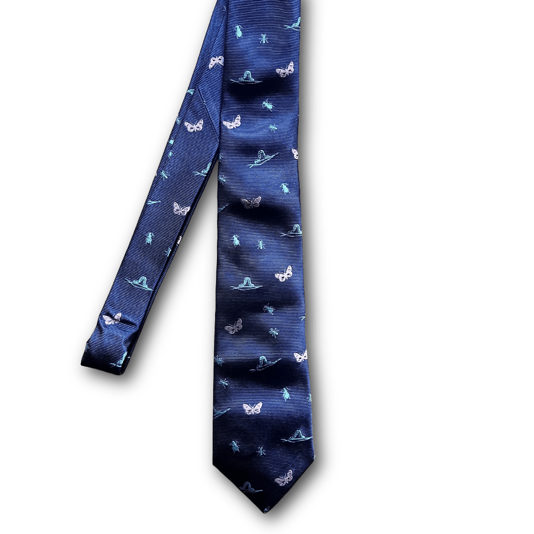 Regent - Woven Silk Tie - Navy Bugs - Regent Tailoring Salisbury