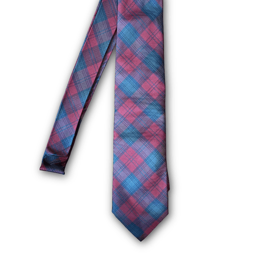 Regent - Woven Silk Tie - Red and Green Tartan - Regent Tailoring Salisbury