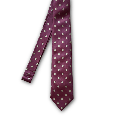 Regent - Woven Silk Tie - Red with Deep Gold Spots